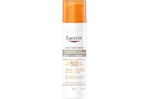 Eucerin Sun Age Defense Face Sunscreen SPF 50 | Facial Sunscreen with Hyaluronic Acid and 5 Antioxidants | For Sensitive & Ag