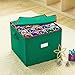 Tiny Tim Totes Christmas Storage Box with Zip Top, Large Ornaments storage box, holds up to 75 ornaments, Green