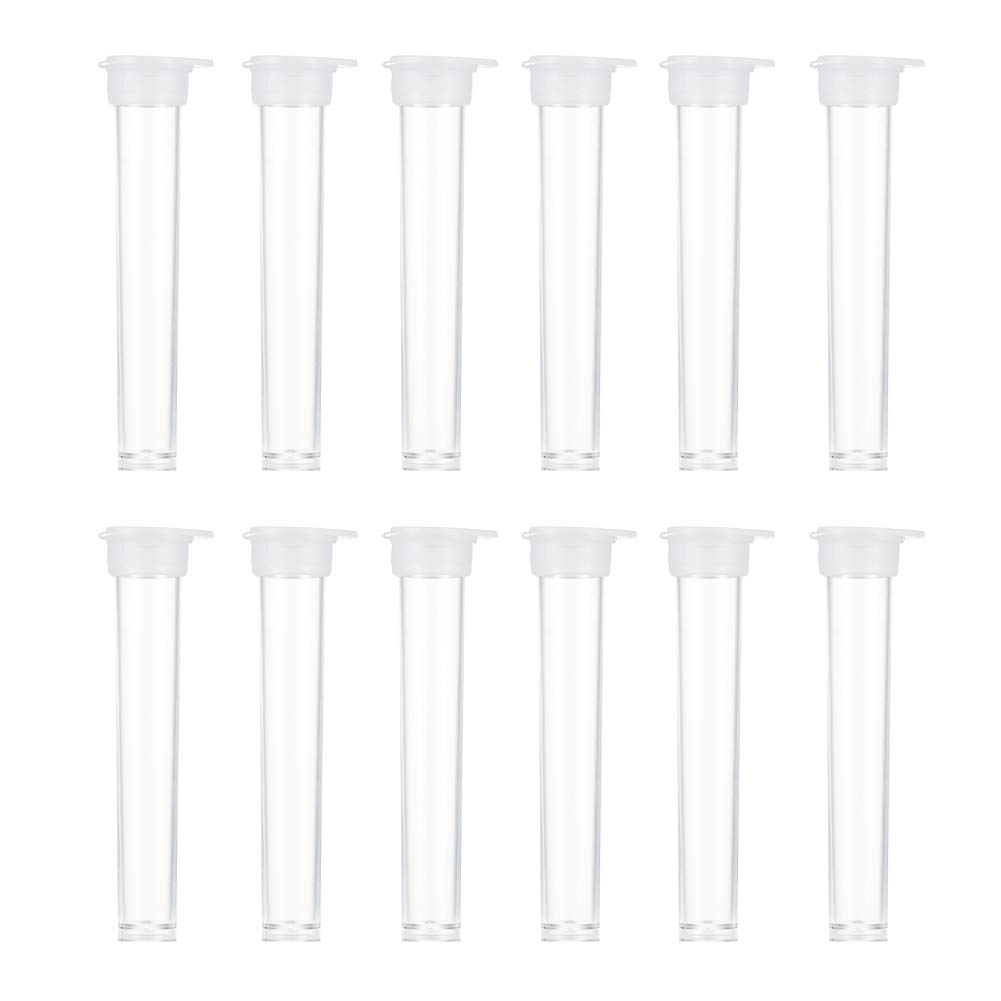 Craftdady 200Pcs Transparent Clear Plastic Empty Storage Tubes Bead Container Set Test Bottles Organizers Boxes with Lid 2.99x0.53" (76x13.5mm)