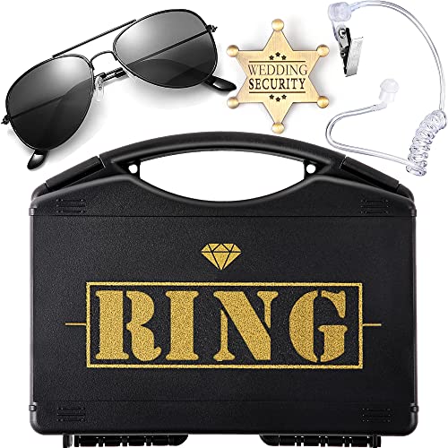 Ring Wedding Bearer Security:Wedding Security Set Ring Box + Glasses + Earpiece + Badge Gifts Proposal Cosplay