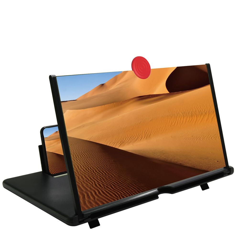 Photo 1 of 3D HD Screen Magnifier Amplifier Projector Screen for Movies, Videos,and Gaming. Foldable Mobile Phone Holder with Screen Magnifier,Supports All Smartphones(Black)