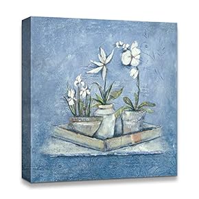 Canvas Wall Art Abstract Antique Style Painting Artwork for Home Prints Framed - 12x12 inches