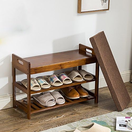 shoe stand Bamboo shoe rack shoe bench door locker sofa test shoe European modern minimalist wood shoes stool Shoe Rack (Size : 50cm)