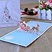 Coogam 3D Pop Up Christmas Cards, 4 Pack Blank Greeting Holiday Cards with Envelope New Year Handmade Gifts Xmas Galloping Reindeer Santa Bells Tree