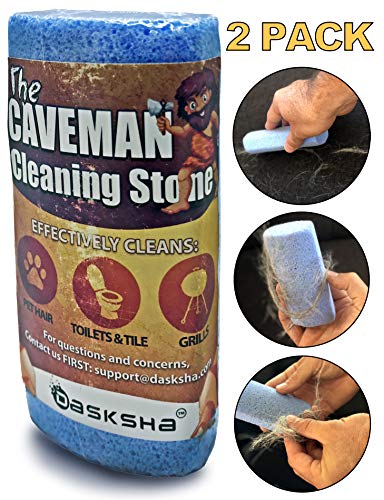 Pet Hair Remover for Car - 2 Pack - 4 Inch Pumice Stone Tool - Remove Dog Hair from Car Easily