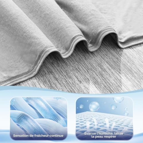 Luxear Cooling Blanket for Summer, Blanket with Cold Feeling Technology, Soft Lightweight Blanket for Sofa Armchair Adult Baby Child Dog Travel Car, 200 x 220 cm, Grey