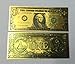 Gold Bank Note Set of 7 24kt Gold Foil .999 $1, $2, $5, $10, $20, $50 and $100 in Decorative Envelope