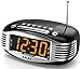 Akai Retro Style Radio Alarm Clock, Black (CE1500B)