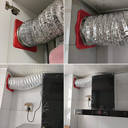 8 Inch Backdraft Damper Duct Red Vent Backflow Preventer, Inline Fan