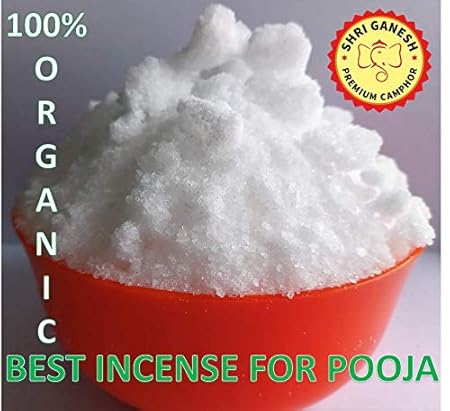 SHRI GANESH PREMIUM CAMPHOR 100% Natural Camphor Powder for Pooja and Meditation - 250 g Jar (White)