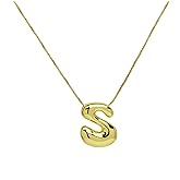 SLOONG Gold Initial Necklace for Women,14K Gold Plated Dainty Personalized Pendant Necklaces, Trendy Jewelry Gifts Alphabet