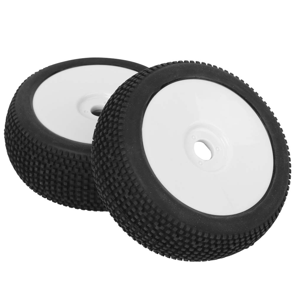 T best 2 RC rubber tires 17mm hexagon wheel hub for 1/8 buggy truck offroad model crawler car(Weiß)