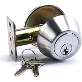 LO-Lock Heavy Duty Designer Commercial Deadbolt Lock for Wood/Metal Doors | Single Cylinder Lock, Outside Key, Inside Turnpiece, Grade 2 Industrial, UL 3 Hour Fire Rated, Non-Handed, Satin Chrome 26D