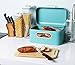Bread Box for Kitchen Counter - Bread Bin, Retro Storage Container with Front Window, For Doughnuts, Pastries, Cookies - 12 x 7 x 6 Inches, Turquoise