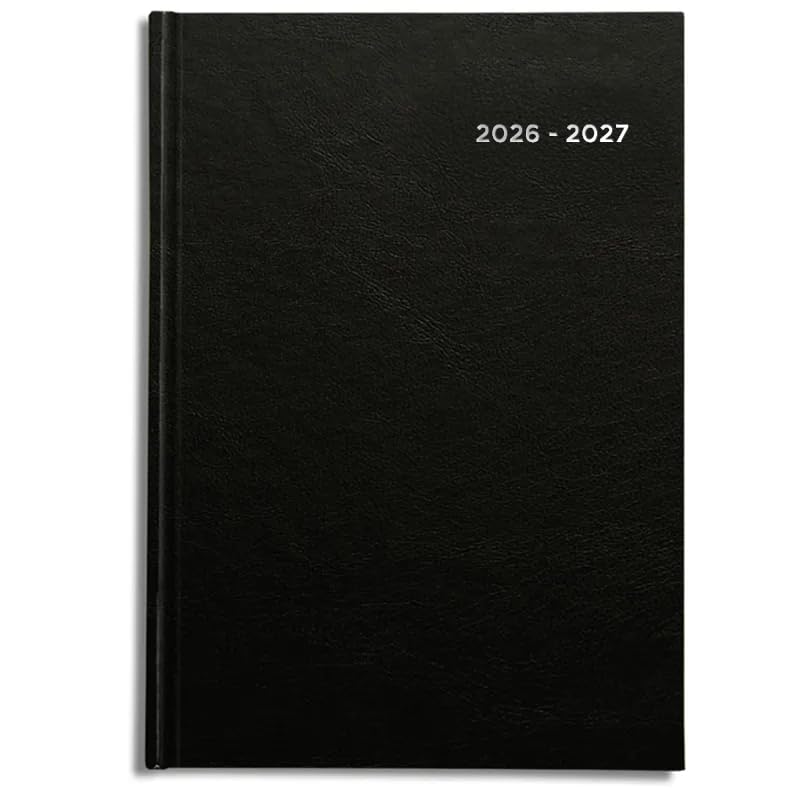 Academic Diary 2026-2027 A4 Page a Day by Pirongs | Mid year Diary 2026-2027 | A4 Diary, Hardback/Casebound Quality - Black