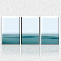 3 Piece Framed Canvas Wall Art Sea Level Seascape Paintings Canvas Prints Home Artwork Decoration for Living Room,Bedroom - 16