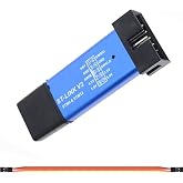 DAOKAI ST-Link V2 Emulator Downloader Programmer STM8STM32 Programming Unit 3.3V 5V Two-Color Indicator with Dupont Cable