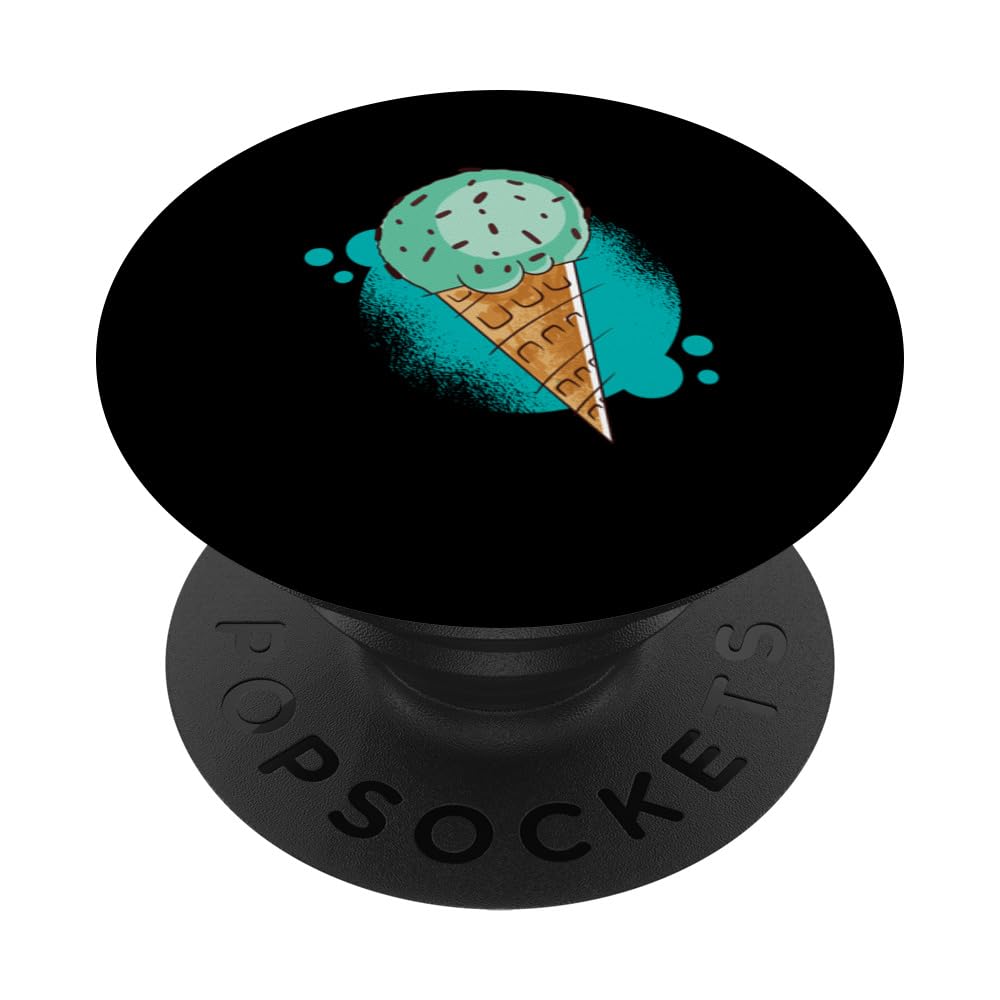 Mint Chocolate Chip Ice Cream Cone PopSockets Swappable PopGrip