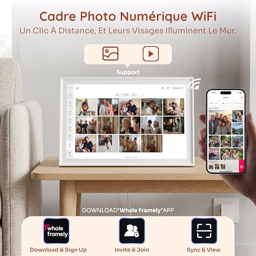 Ingnok 15,6" Calendrier Numérique Wi-Fi,Organisateur Familial Mural Intelligent, Écran Tactile HD, Planning Familial Connecté, Planificateur de Repas, Tableau des Tâches et Cadre Photo Numérique,32 Go