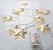 Velice Battery Operated Warm White LED Fairy Lights 10 Metal Star String Decoration Light for Festival Halloween Christmas Party Wedding (Silver)