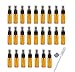 Elfenstall- 20pcs Amber 5ml 1/6oz Atomizer Vial Glass Bottle Spray Refillable Perfume Empty Fine Mist Sample Bottle Clean Cloth Free 3ML Pipette for Travel Party