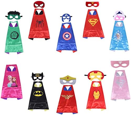 GradPlaza Children Super Hero Capes and Masks Kids Role Play Costume Dress up Cloak
