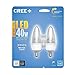 Cree SB13-03427MDCH-12GE12-1-12 Led 40W Replacement Candelabra Soft White (2700K) Light Bulb Featuring Candlelight Dimming (2-Pack),