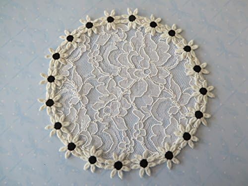 Handmade white lace doily head cover with beautiful daisy trim (with decorative bobby pin)