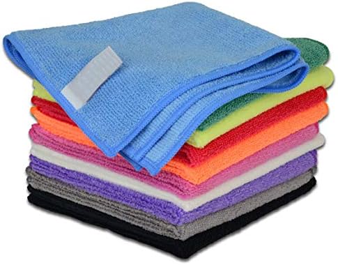 Dip N Dry Microfiber Cleaning Cloth for Home, Car & Bike Cleaning Set of (4) (40 cm x 40 cm, Muticolor, 400GSM.)