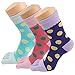 UBUMO Women's Toe Socks Five Finger Cotton Crew Casual Pack of 4