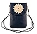 KISS GOLD (TM) Luxury Matte PU Leather Mini Crossbody Single Shoulder Bag Cellphone Pouch (Model B-Dark Blue)