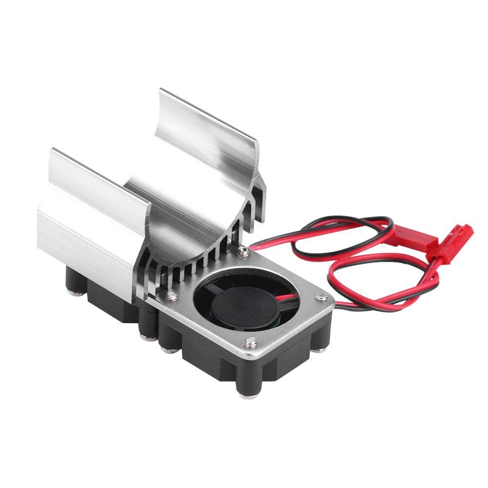 RC Motor Radiator, 540/550 Motor Twin Cooling Twin Fans Heat Sink for 1/10 Scale Electric RC Car(Silver)