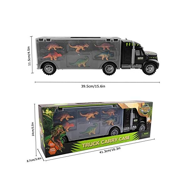 Dinosaur Truck Toy, Dinosaur Truck Set with 6 Mini Dinosaurs Educational Kids Truck Toy Car for Children Boys Girls