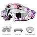 JAMIEWIN Clear Lens Dirt Bike Motorcycle Goggles ATV Racing Motocross Mx Goggle Glasses UV Protection for Men Women Youth Kids (Clear Lens)