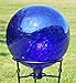 Glass Gazing Ball Cobalt Blue 12 Inch by Iron Art Glass Designs