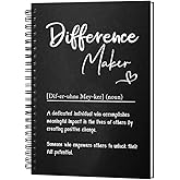 Msticey Difference Maker Definition 160 Blank Pages Hardcover Spiral Notebook, Thank You Gift for Coworker Teachers Boss Leader, Going Away Gift for Colleague, Appreciation Gift for Employee Mentor