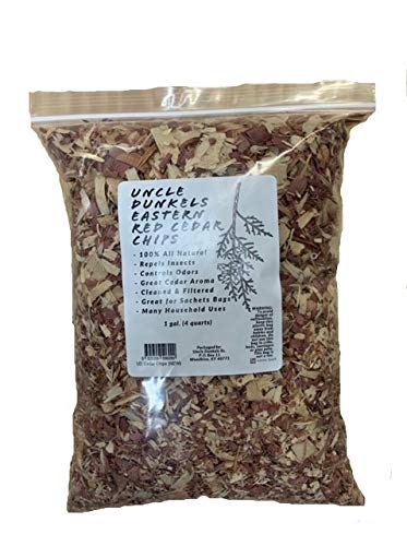 Uncle Dunkels Aromatic Eastern Red Cedar Shavings-Chips,All Natural Moth and Insect Repellent, Made and Packaged in The USA, (4 Qt)