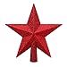 Aneco Glitter Mini Christmas Tree Topper Shatter-Proof Small Christmas Tree Decoration Treetop for Holiday Ornament or Home Decor, (Red, 4 inch)
