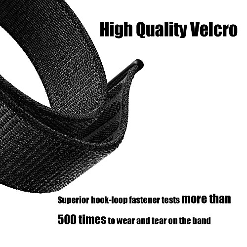 QIENGO For Apple Watch Band 42MM, Nylon Sport Loop with Hook and Loop Fastener Adjustable Closure Wrist Strap Replacment Band for iWatch Series 1/2/3, 42mm, Pink Sand - Thumbnail 6