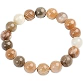 AURABLOOM 8mm Natural Gemstone Beaded Bracelet for Women, Dainty Round Crystal Stretch Bracelets, Spiritual Healing & Calming Stone Jewelry Gift