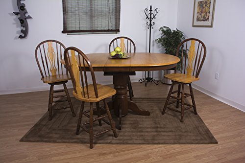 Sunset Trading 5 Piece Butterfly Leaf Pub Table Set with Cabernet "X ...