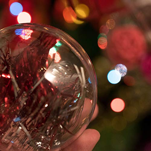 BUBBLEFISH Christmas Ornaments Ball, 10 Pack 80mm DIY Clear Plastic Fillable Ornaments Ball Set, Christmas Decorations Tree Balls for New Years Present Holiday Wedding Party Home Decor Bath Bomb - Thumbnail 6
