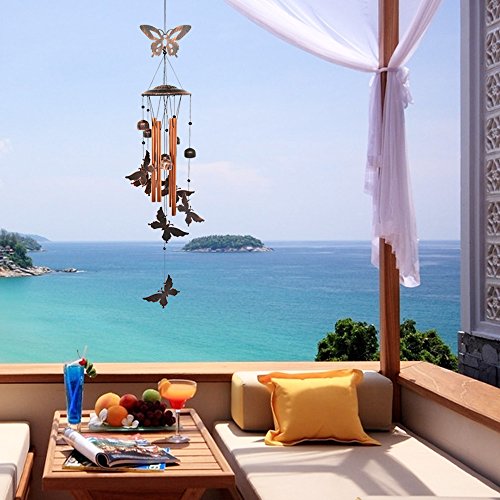 5 BLESSEDLAND+Butterfly+Chime+4+Aluminum+Butterflies+Wind