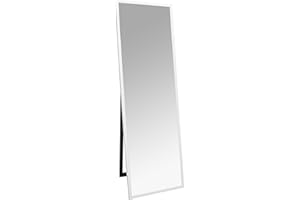 Everly Hart Collection Gallery Solutions 58” L x 17.5”W Framed Free Standing Full Length Mirror with Easel, White