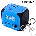 DuaFire Travel Adapter, Universal Power Adapter Plug International Wall Charger with Dual USB Ports and AC Socket for USA EU UK AU CN (Blue)