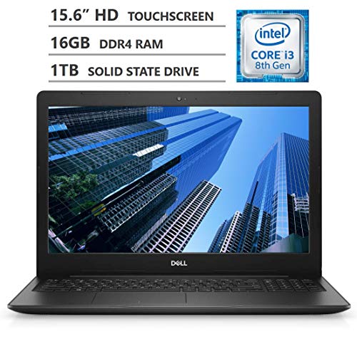 2019 Newest Dell Inspiron 15 15.6″ HD LED-Backlit Touchscreen Laptop, Intel Core i3-8145U Processor up to 3.90GHz, 16GB RAM, 1TB Solid State Drive, HDMI, Wireless-AC, Bluetooth, Windows 10, Black