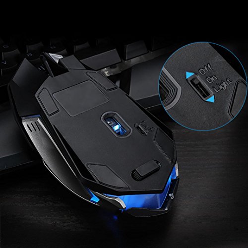 Fullfun FREE WOLF Rechargeable X7 Wireless Sound off LED Backlit USB Optical Gaming Mouse (Black)