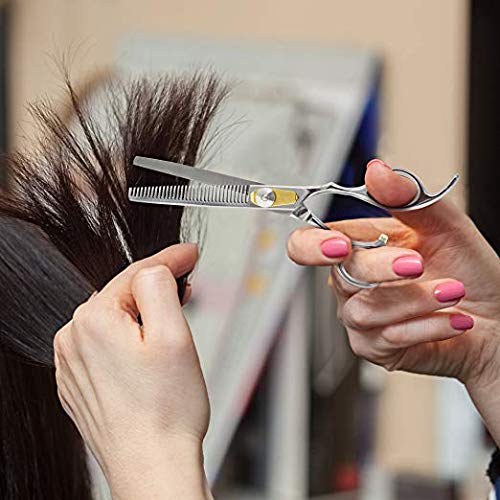 Equinox Professional Grooming Hair Cutting Scissors Kit - 6.5" Hair Cutting Shears and 6.5" Hair Thinning Scissors with Professional Steel Straight Edge Razor and 100 Derby Shaving Blades - Thumbnail 2