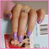 Shiny Face Light Charming Purple 24 Pcs Sweet Candy Short Artificial False Fake Nails Full Wrapped Tips P76