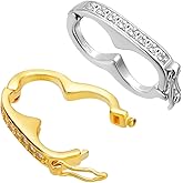 PH PandaHall 2pcs 925 Sterling Silver Necklace Shortener Clasp, Cubic Zirconia Infinity Shortener Enhancer Clasp Mini Pearl Enhancer Push Clasp Connector for Bracelets Making, Golden/Silver